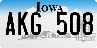 IA license plate AKG508