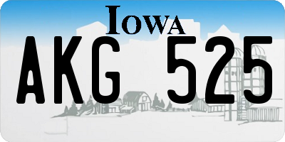 IA license plate AKG525