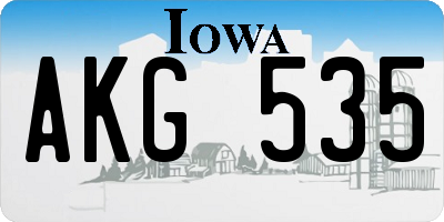 IA license plate AKG535