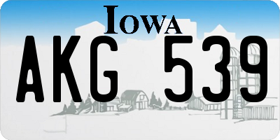 IA license plate AKG539