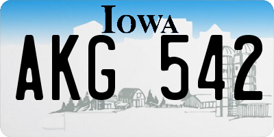 IA license plate AKG542