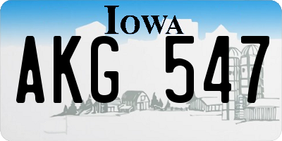 IA license plate AKG547