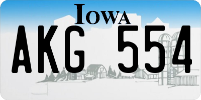 IA license plate AKG554