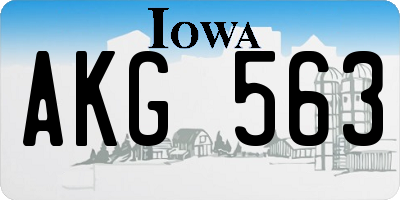 IA license plate AKG563