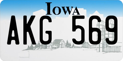 IA license plate AKG569