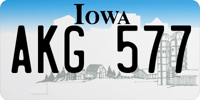 IA license plate AKG577