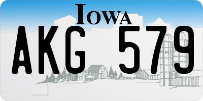 IA license plate AKG579