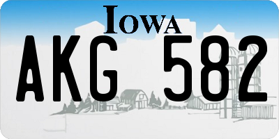 IA license plate AKG582
