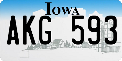 IA license plate AKG593