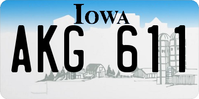 IA license plate AKG611