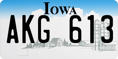 IA license plate AKG613
