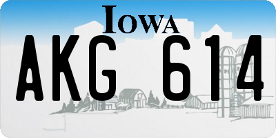 IA license plate AKG614
