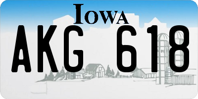 IA license plate AKG618