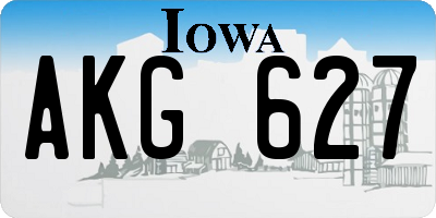 IA license plate AKG627