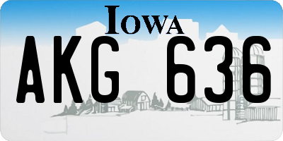 IA license plate AKG636