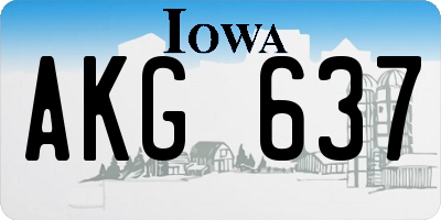 IA license plate AKG637