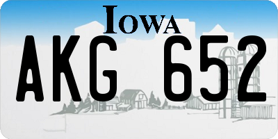 IA license plate AKG652