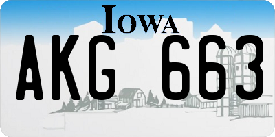 IA license plate AKG663