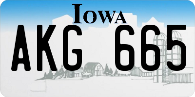 IA license plate AKG665