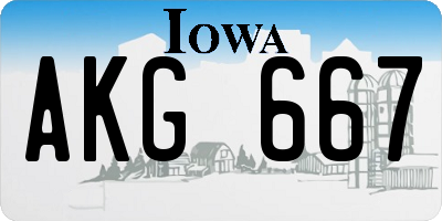IA license plate AKG667