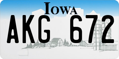 IA license plate AKG672