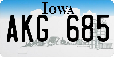 IA license plate AKG685