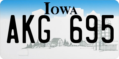 IA license plate AKG695