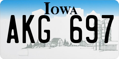 IA license plate AKG697