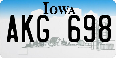 IA license plate AKG698