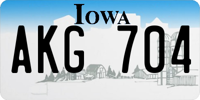 IA license plate AKG704