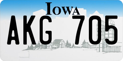 IA license plate AKG705