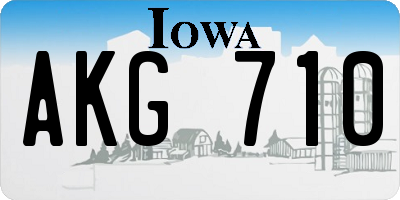 IA license plate AKG710