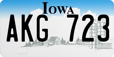 IA license plate AKG723