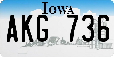 IA license plate AKG736
