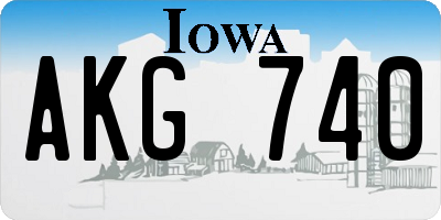 IA license plate AKG740