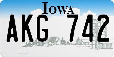 IA license plate AKG742