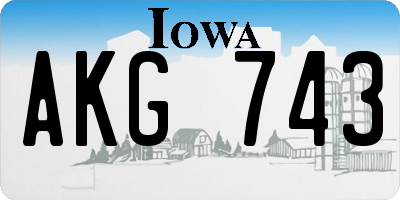 IA license plate AKG743