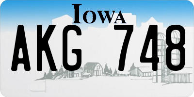 IA license plate AKG748
