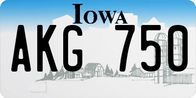 IA license plate AKG750