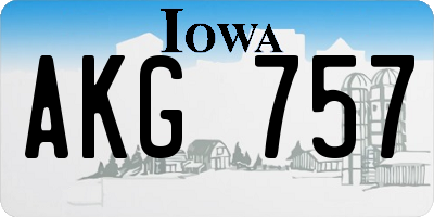 IA license plate AKG757