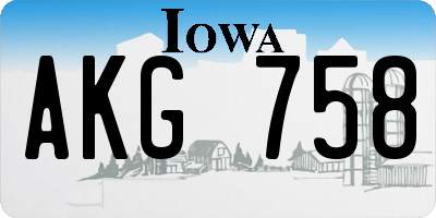 IA license plate AKG758