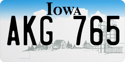 IA license plate AKG765