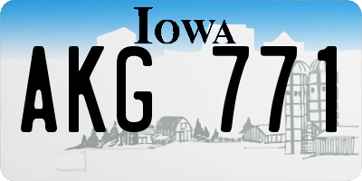 IA license plate AKG771