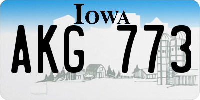 IA license plate AKG773