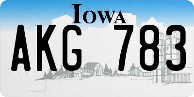 IA license plate AKG783