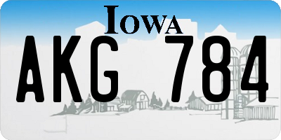 IA license plate AKG784