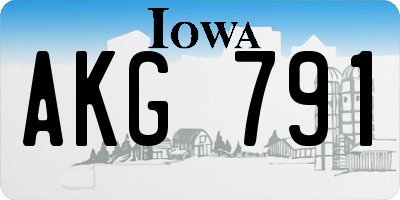 IA license plate AKG791