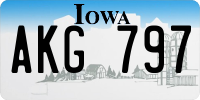 IA license plate AKG797