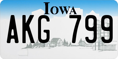 IA license plate AKG799