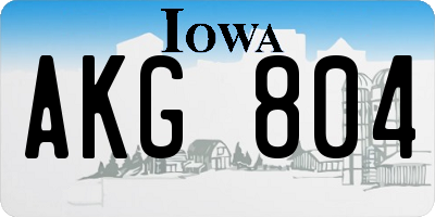 IA license plate AKG804